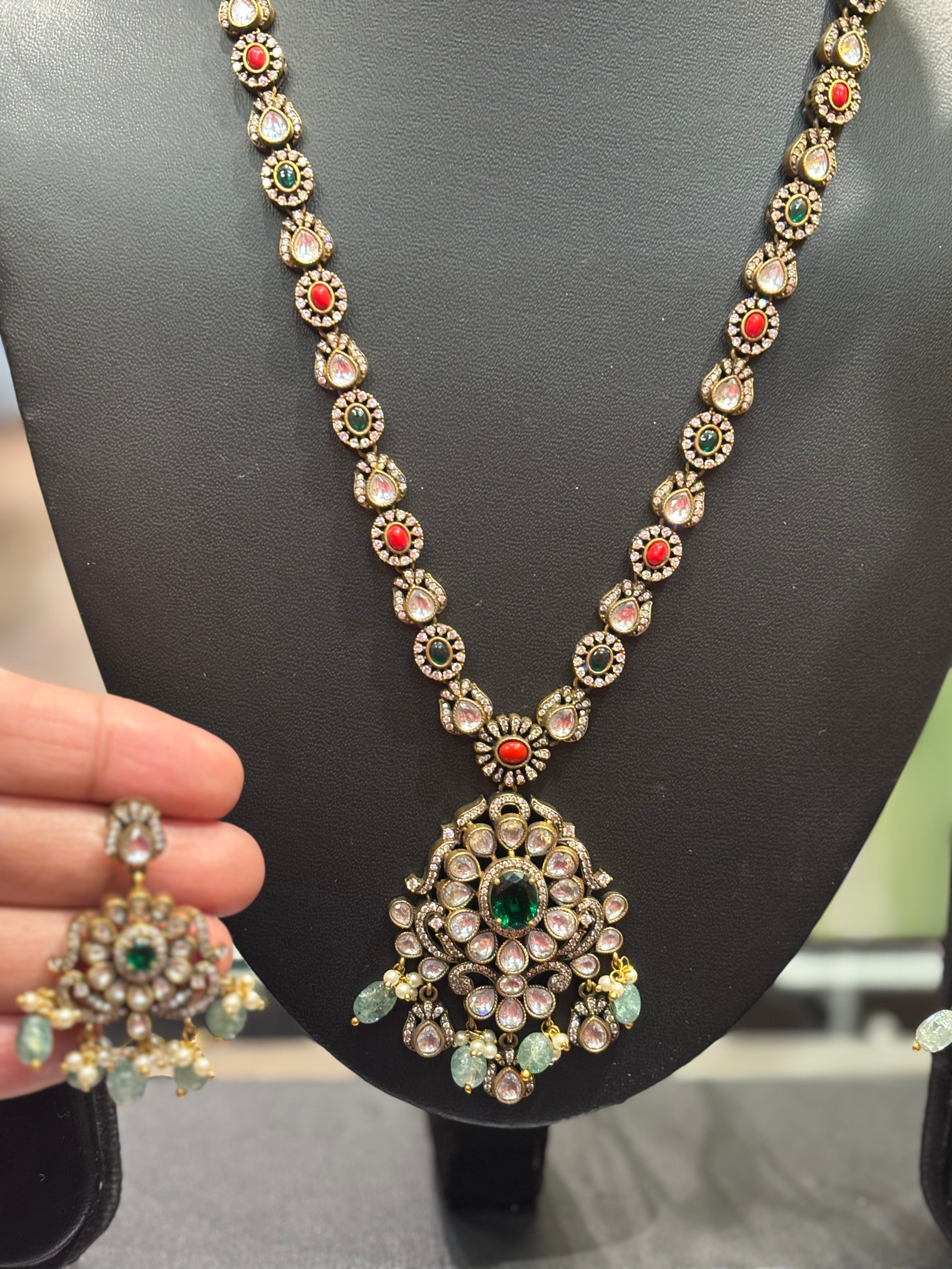 Light Weight Victorian Long Necklace set image 0