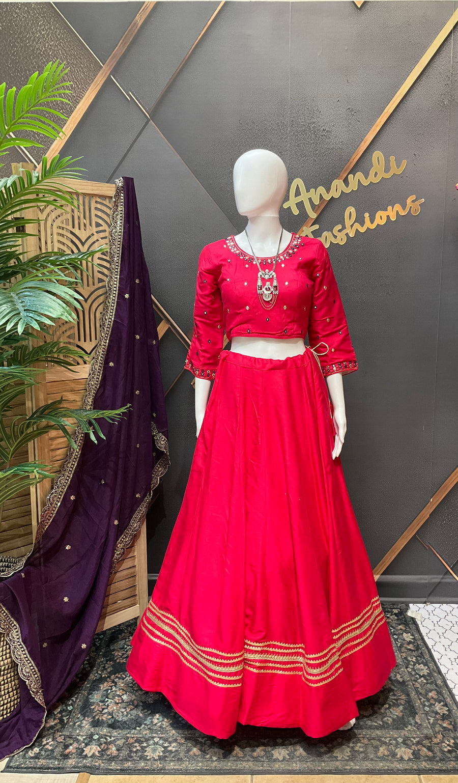 Pink Garba Chaniya Choli set