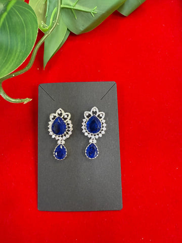 Silver Finish CZ Earrings/Studs