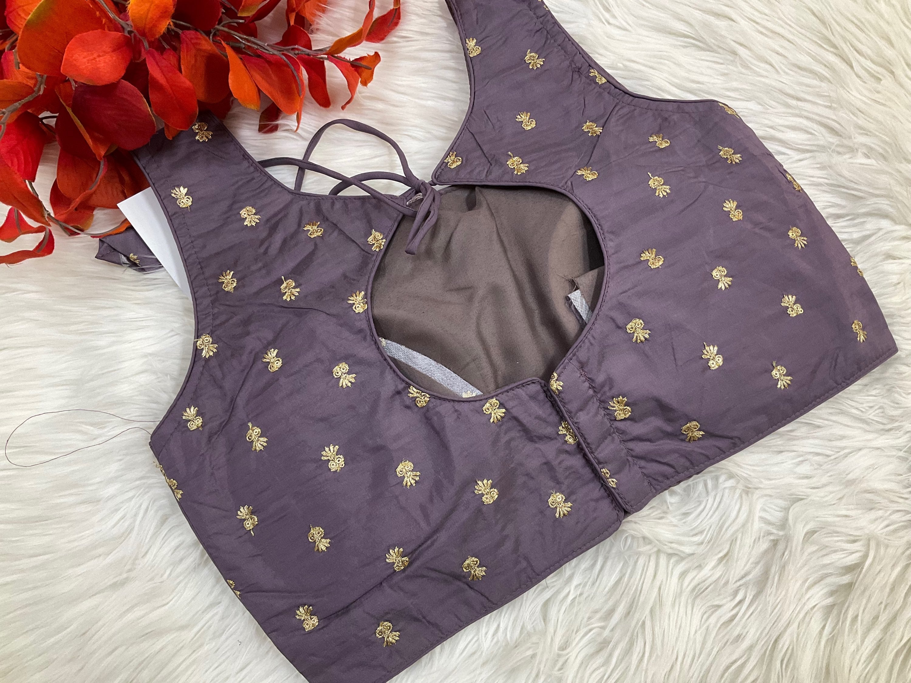 Raw silk blouses with gold work fits size upto 36-42 image 1