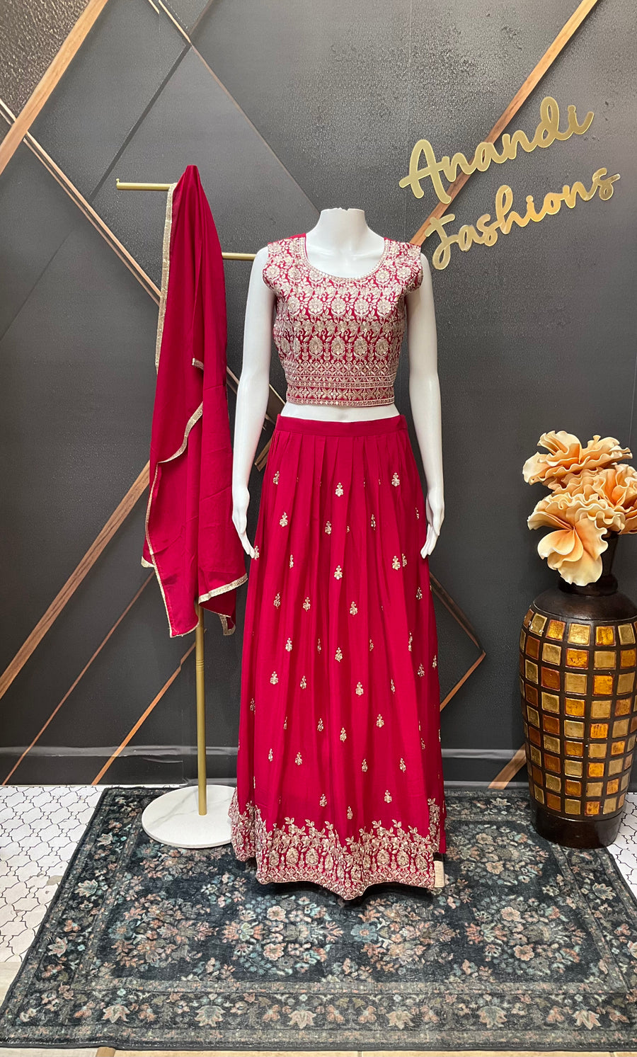 Teenage Girls Red Lehenga set