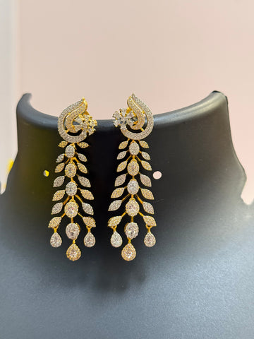 Dual Tone CZ Earrings