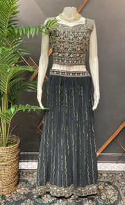 Grey Chiffon Party Wear Lehenga Set Size 40-42