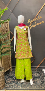 Parrot green teenage Girls palazzo set