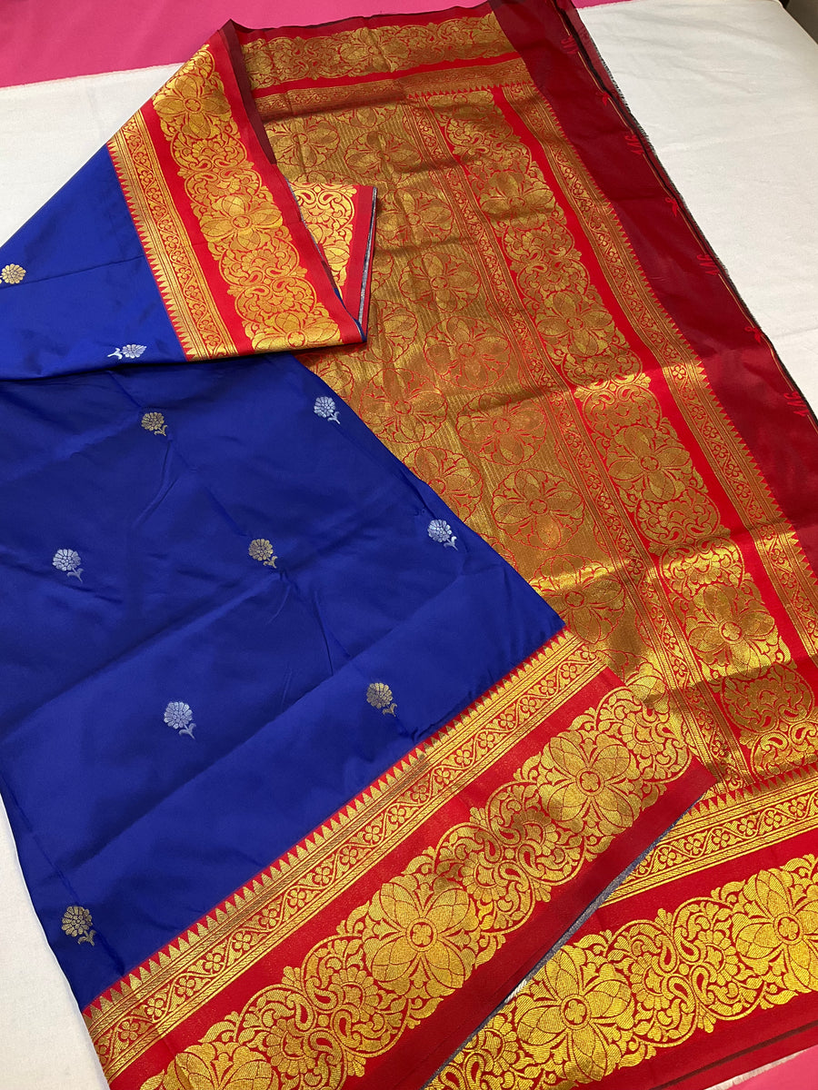 Semi Silk Kanjeevaram Royal Blue Saree