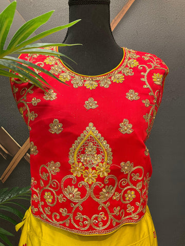 Little Girls/Teenage Girls - Red & Yellow Lehenga set - Party Wear Set