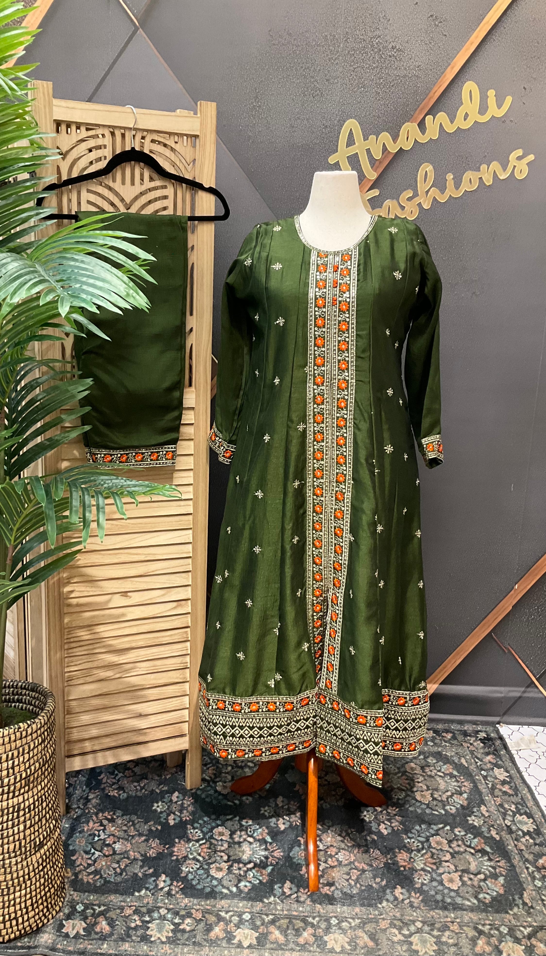 Plus size - Party Wear Anarkali Kurti set