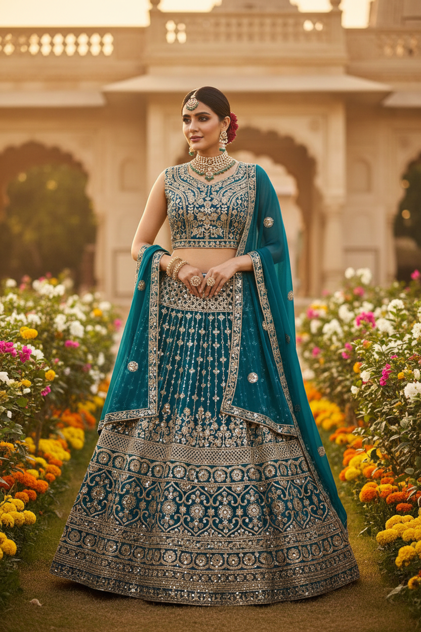 Women’s Heavy Work Georgette Lehenga set