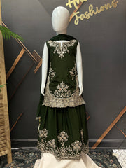 Girls’ Green Lehenga Set