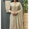 Size 46-Plus Size 3-Piece Kurti Set