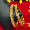 Gold Finish Stone Bangles- set of 2- size 2.6