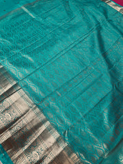 Rama Blue Semi Silk Kanjeevaram Saree