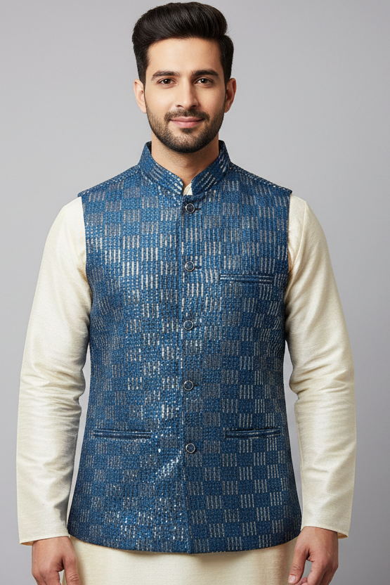 Modi Jacket - Mens wear -Sequence work Vest/ Modi Jacket