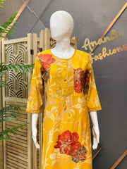 Women’s Yellow Floral Kurti