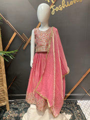 Girls Pink Lehenga sets