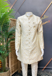 Men’s Beige Indo Western Sherwani Set
