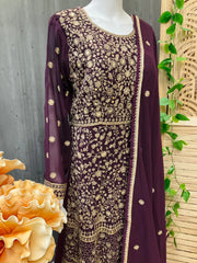 Size 40-Designer-Heavy party wear long dress
