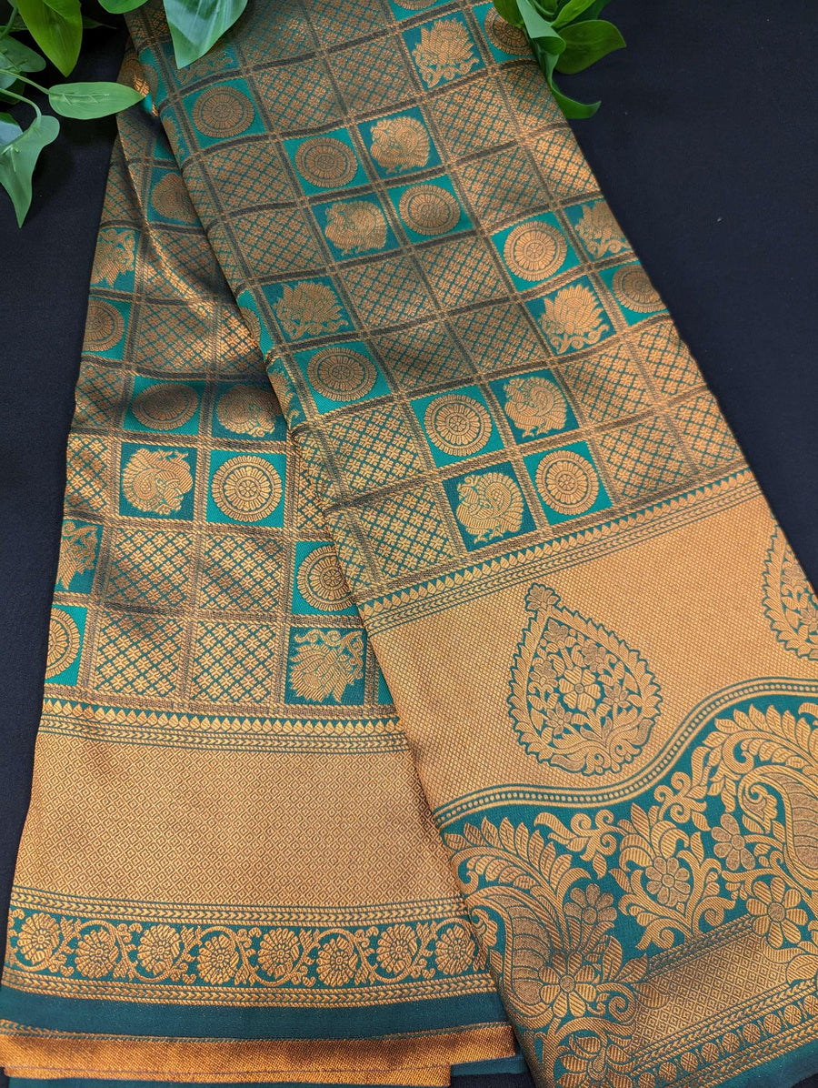 Pure Silk Saree - Copper Zari Work Traditional & Trendy 7 Colors