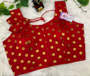 Indian Blouse - Print Sleeveless Blouse with Gold Prints