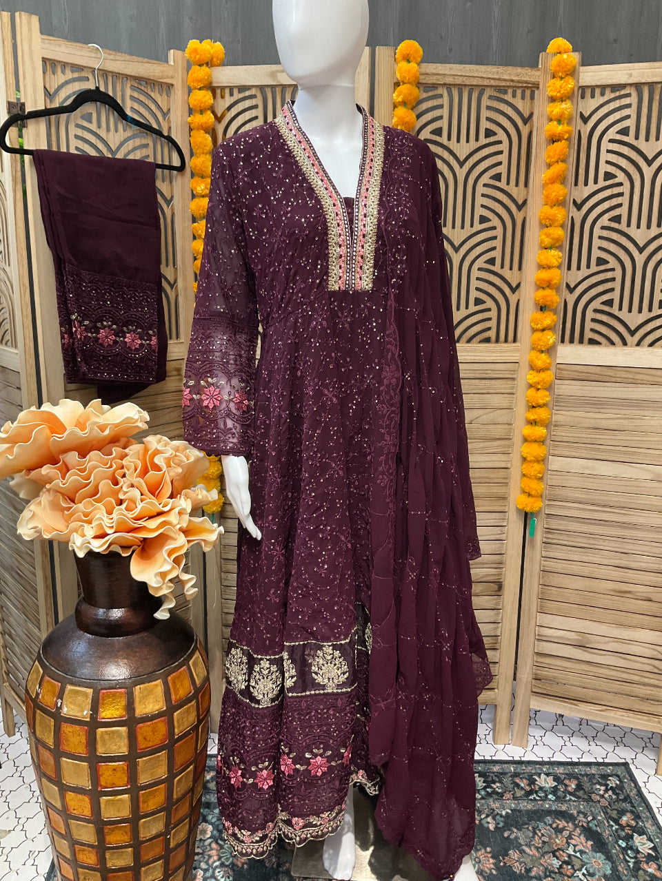 Wine Color -Party Wear Anarkali dress image 0