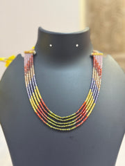 Multicolor CZ Beads 5-Line Necklace Set