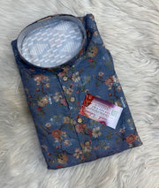 Blue Floral Mens wear kurta set