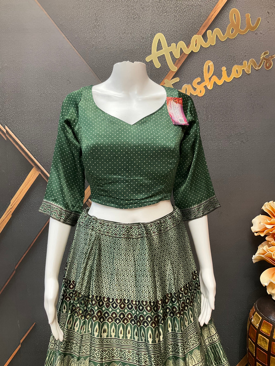 Green Gajji Silk Garba Chaniya Choli Collection