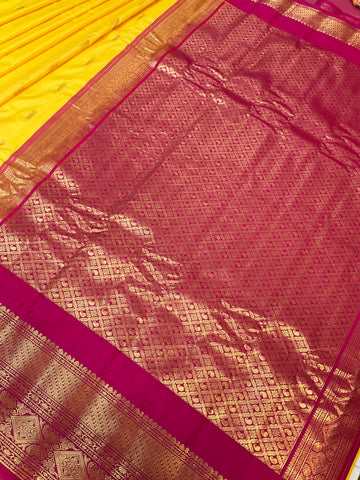 Yellow Semi Gadwal Saree