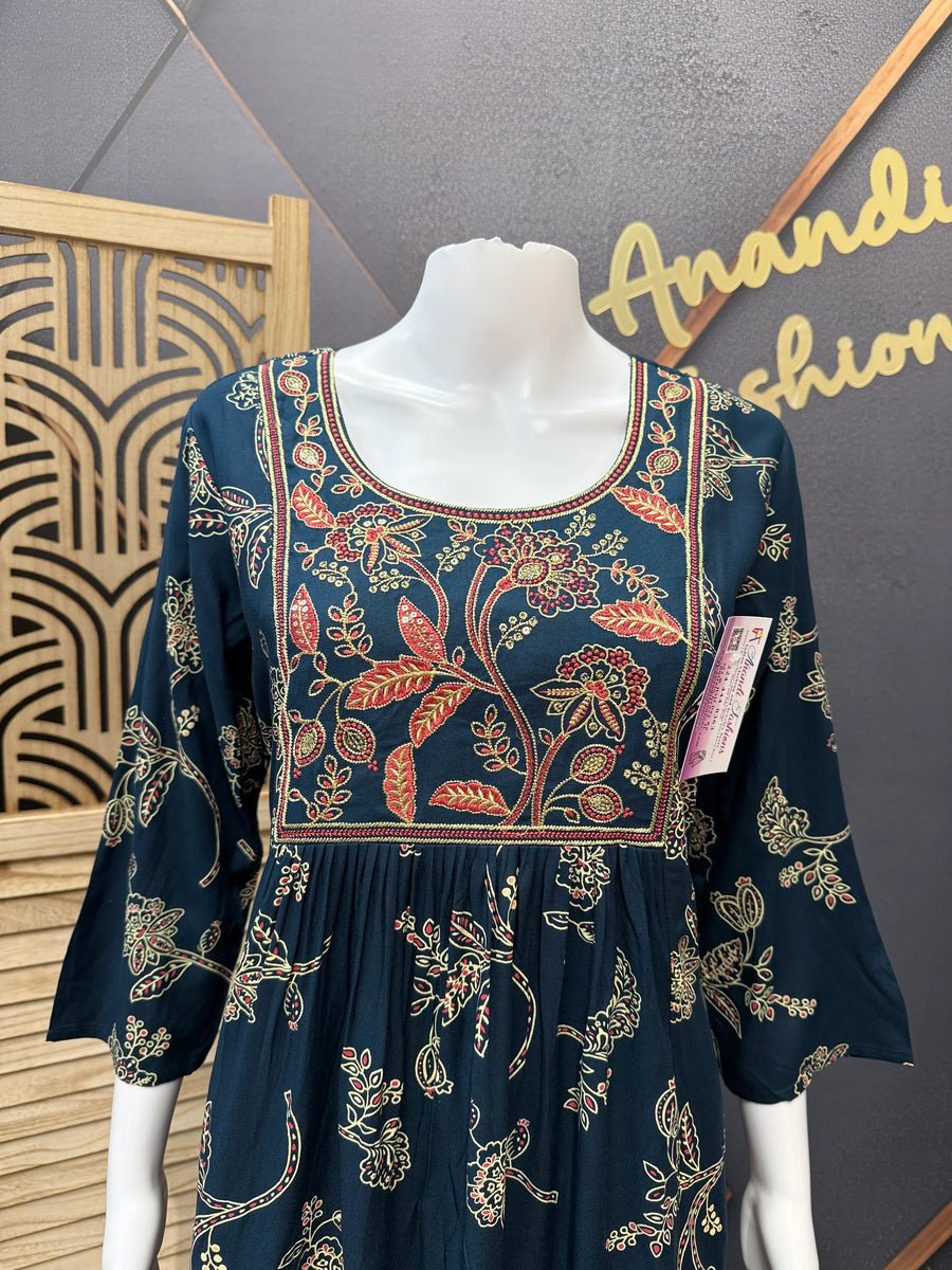 Peacock Blue- Kurti set