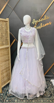 Pastel Lavender Party Wear Lehenga set