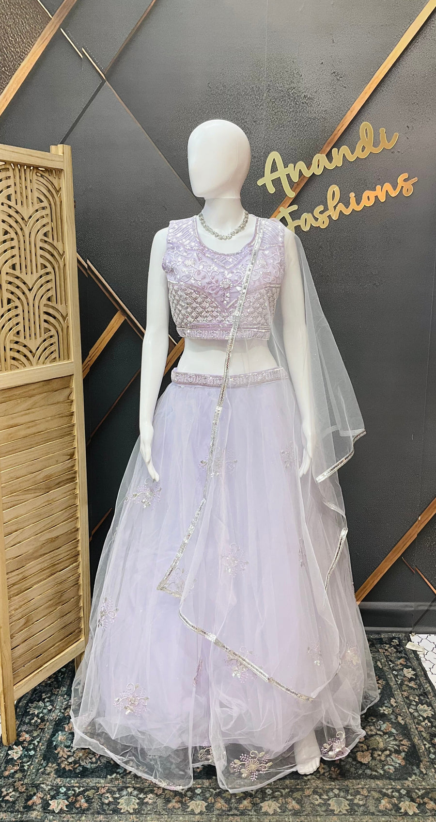 Pastel Lavender Party Wear Lehenga set