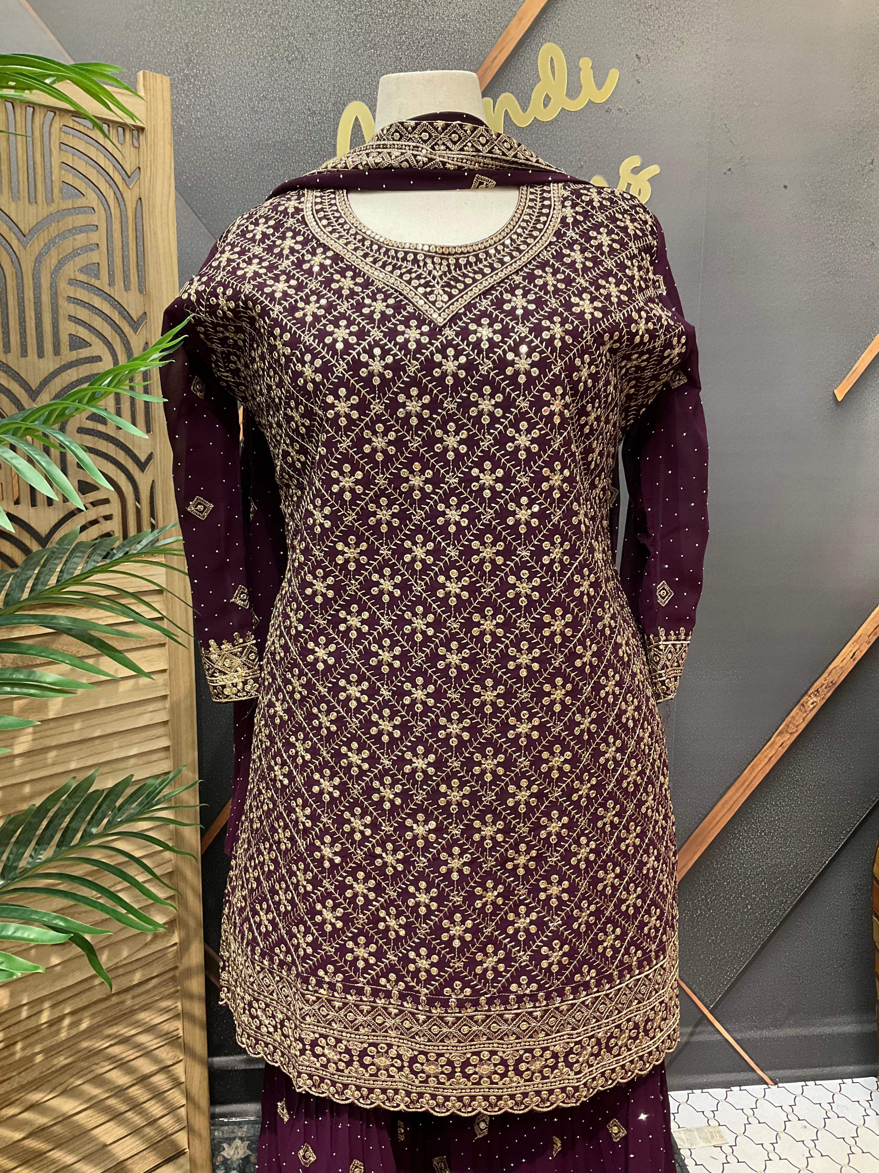 Plus Size - Party Wear GeorgetteSharara Sets