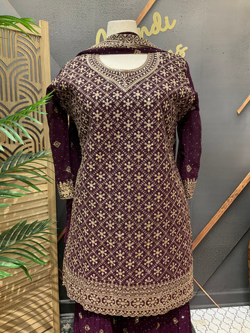Plus Size - Party Wear Georgette Sharara Sets