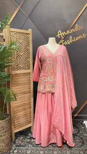 Pink Plus size Party Wear lehenga Set