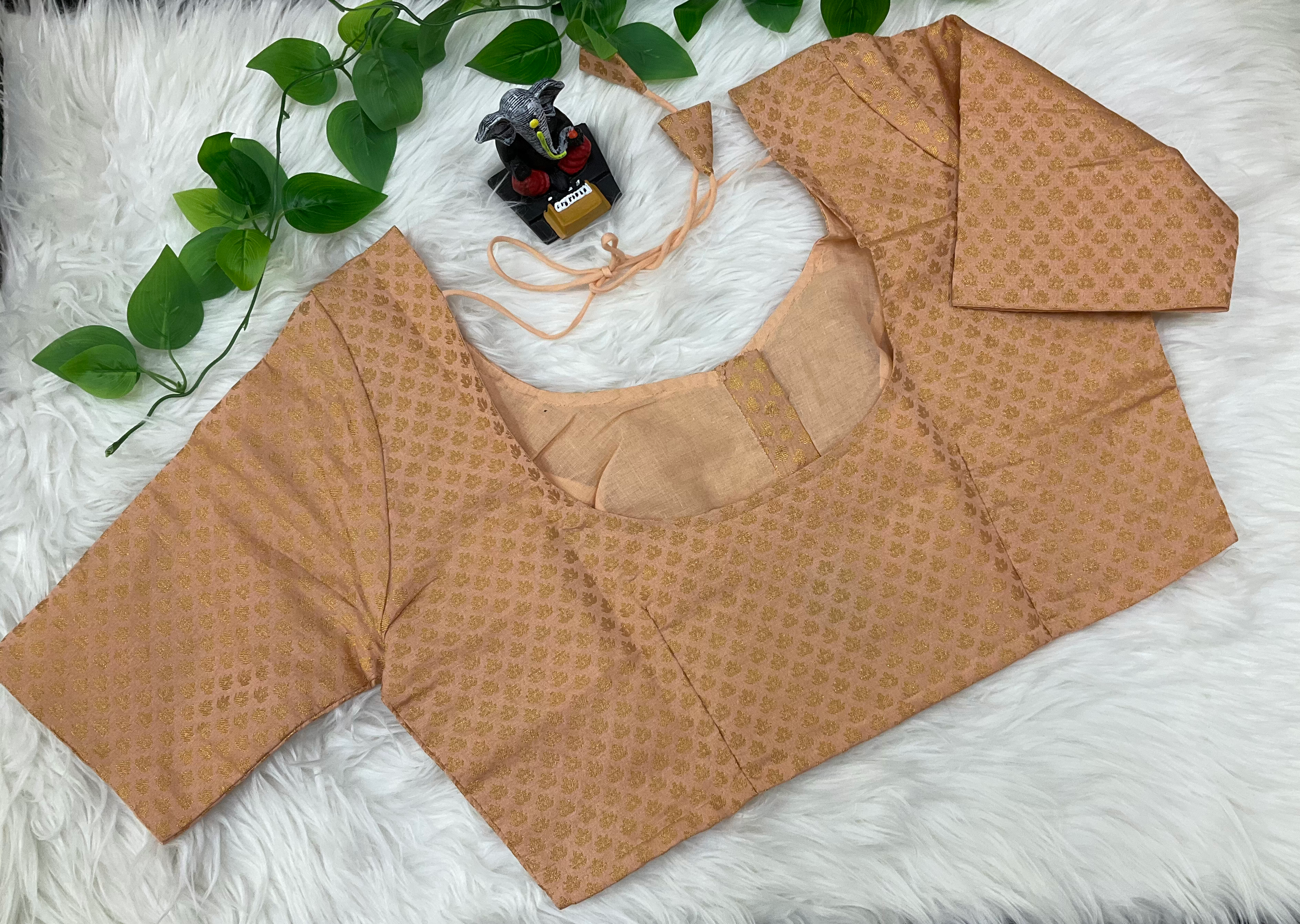 Peach brocade blouse image 2