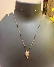 Rose Gold Black Beads Chain