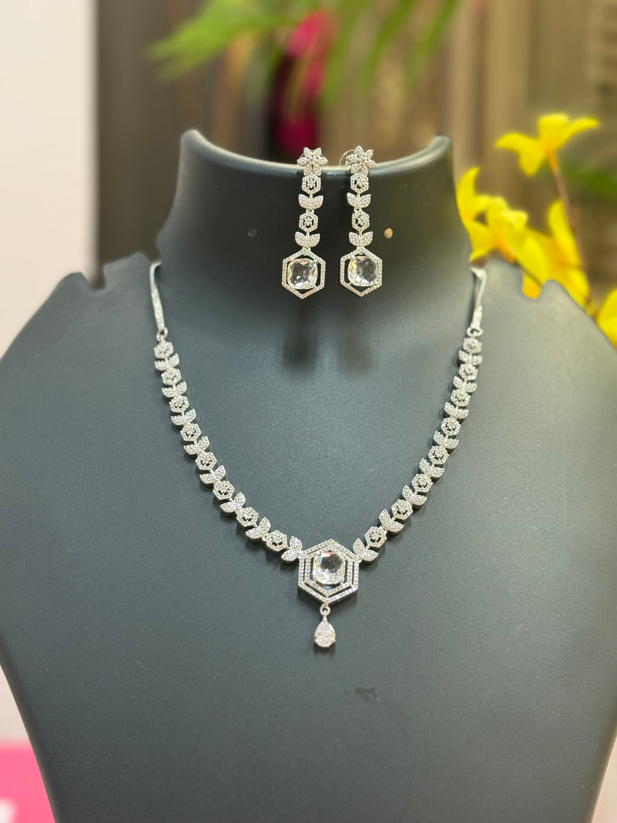 Party Wear Silver Necklace set