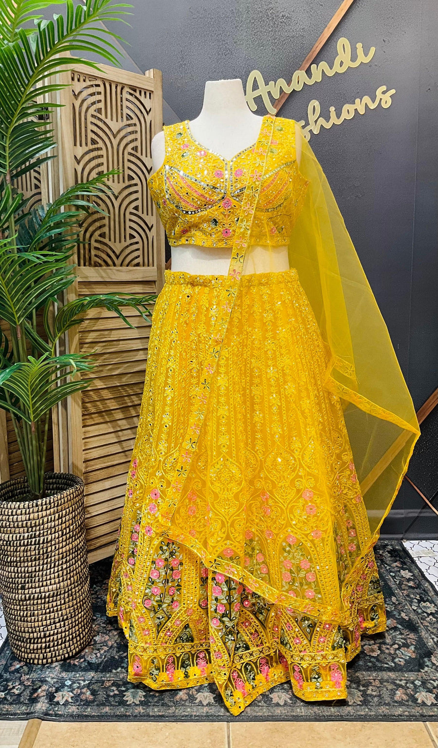 Plus Size Heavy Work Lehenga Set - Net Fabric Party Wear
