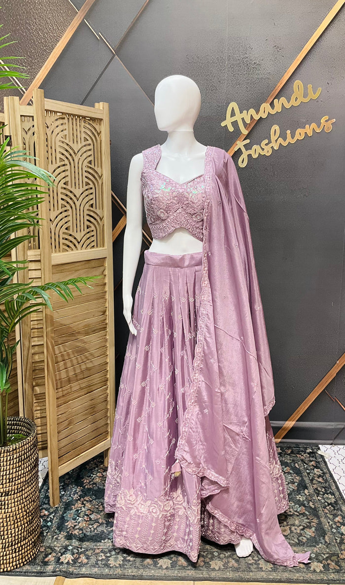 Pastel Purple Designer Lehanga set