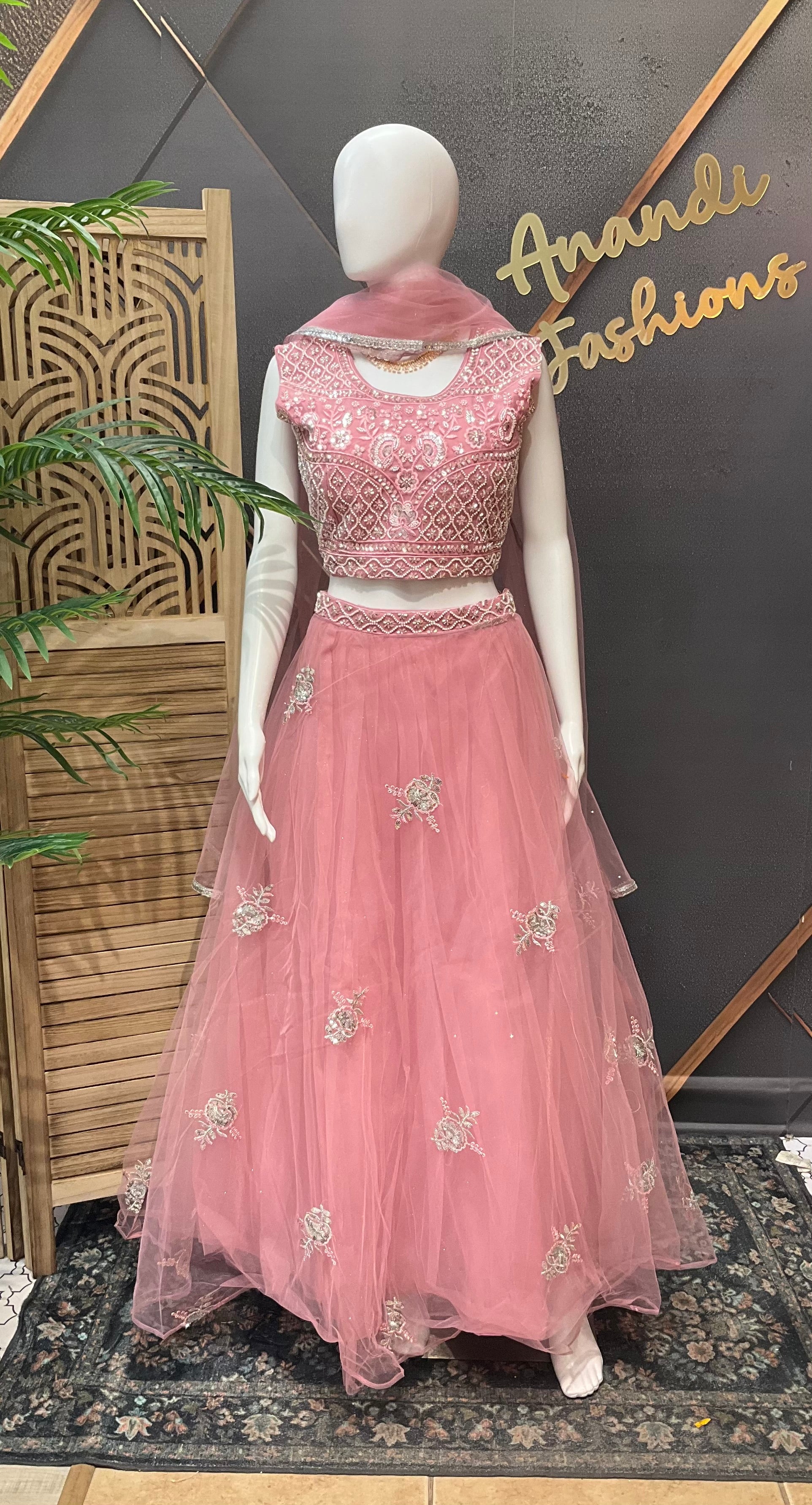 Pastel Pink Party Wear Lehenga set