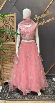 Pastel Pink Party Wear Lehenga set