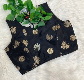Crape Silk Black Blouse- Size 40