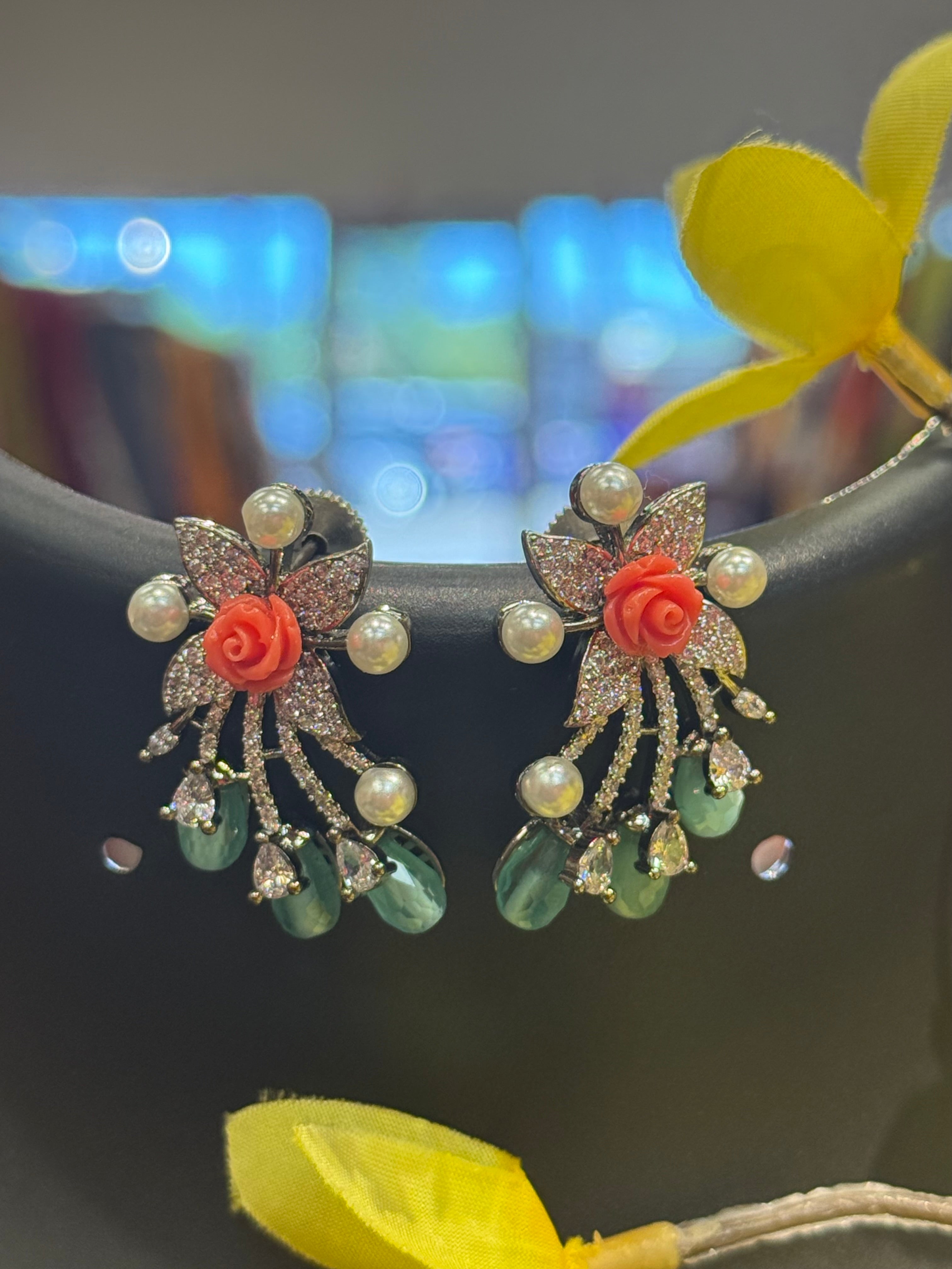 CZ Fancy Earrings-Party Wear Earrings