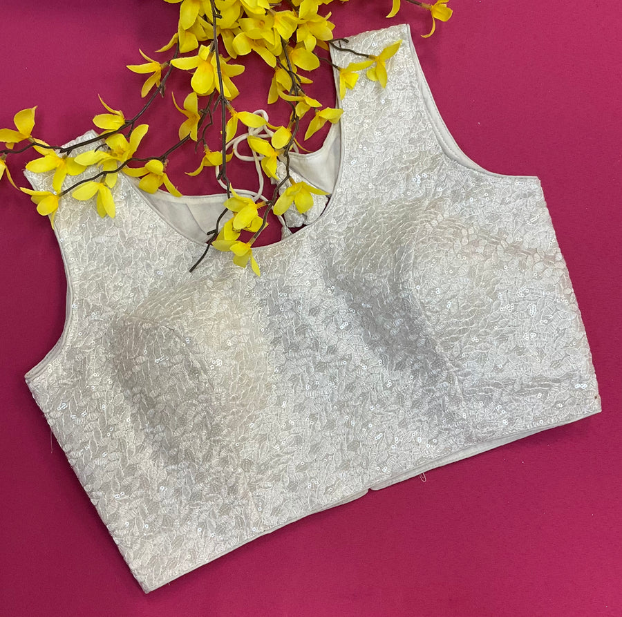 Size 38 - White Fancy Blouse