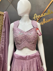 Pastel Purple Designer Lehanga set