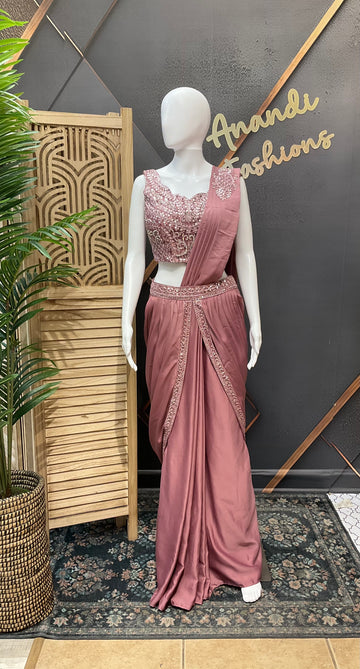 Ready to Wear Saree with Overcoat