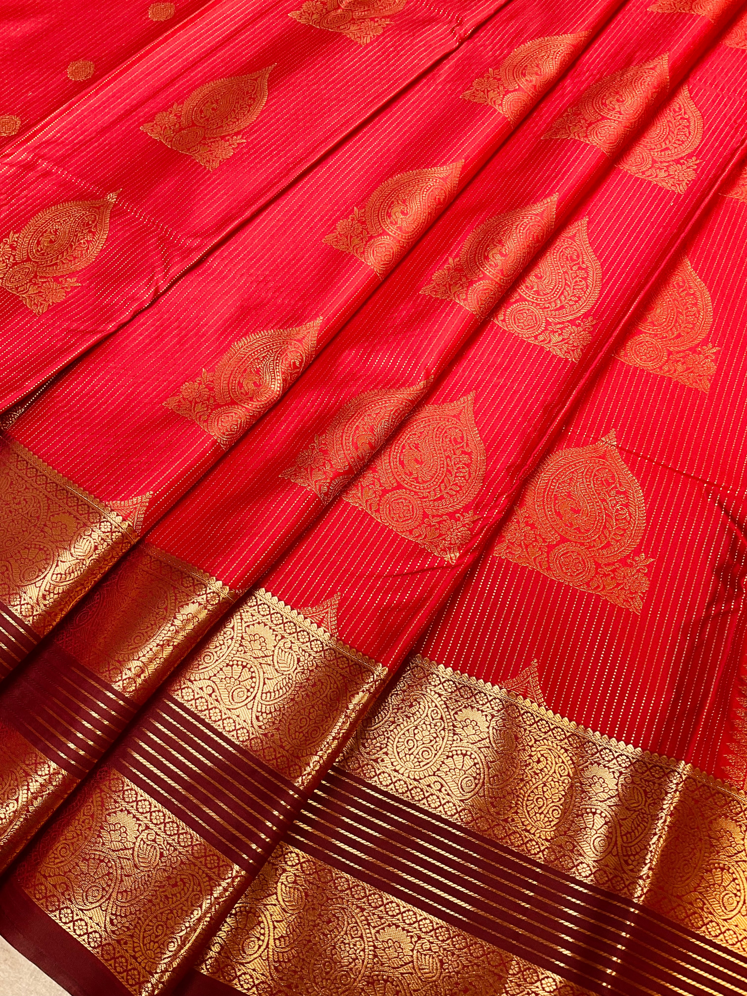 Red - Semi Silk Kanjeevaram Saree
