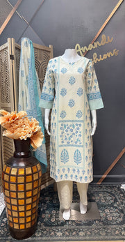 Jaipur Cotton Kurti with Kota Dhoriya Dupatta