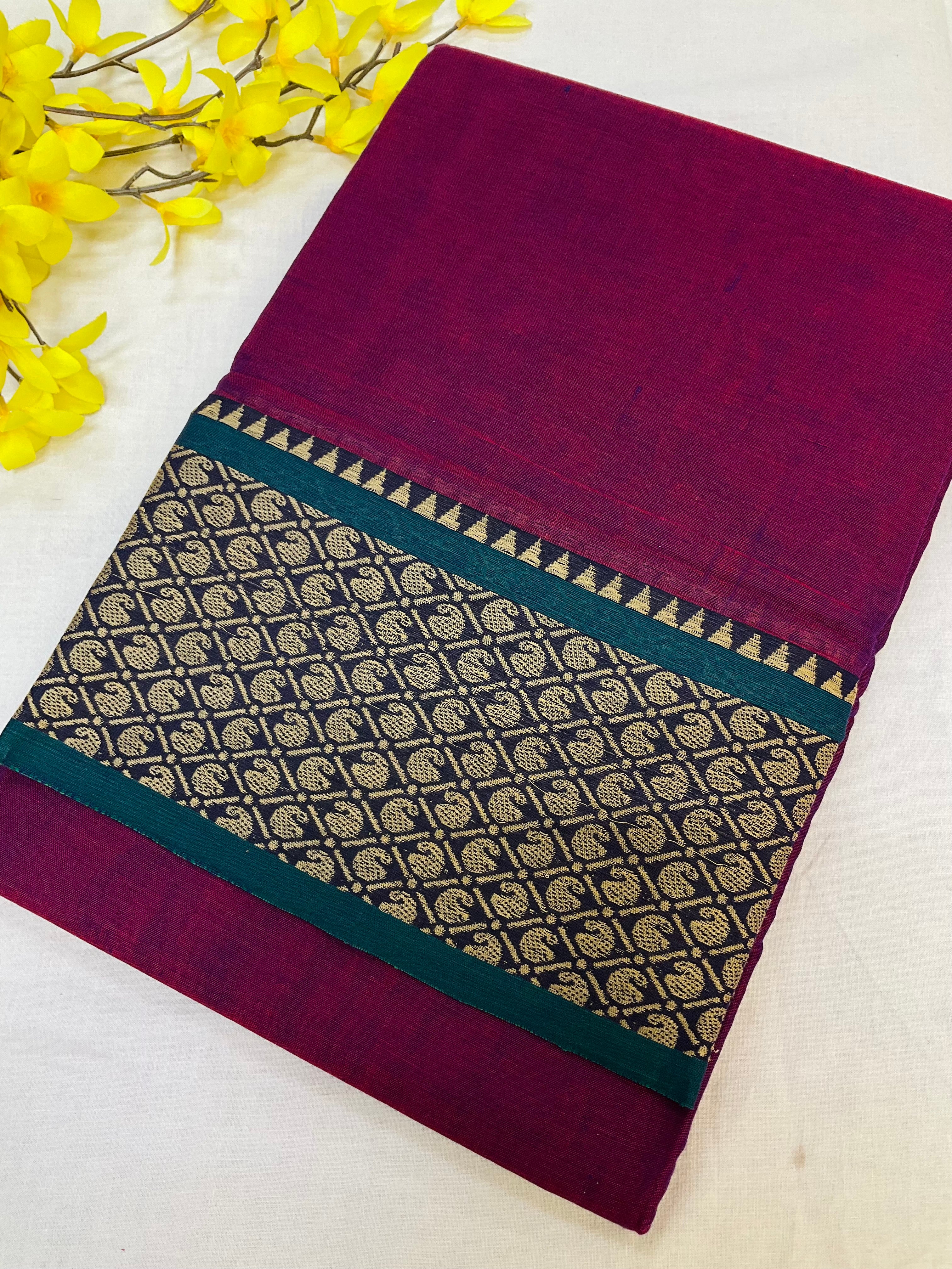 Dark Pink -Narayanpet Cotton Saree
