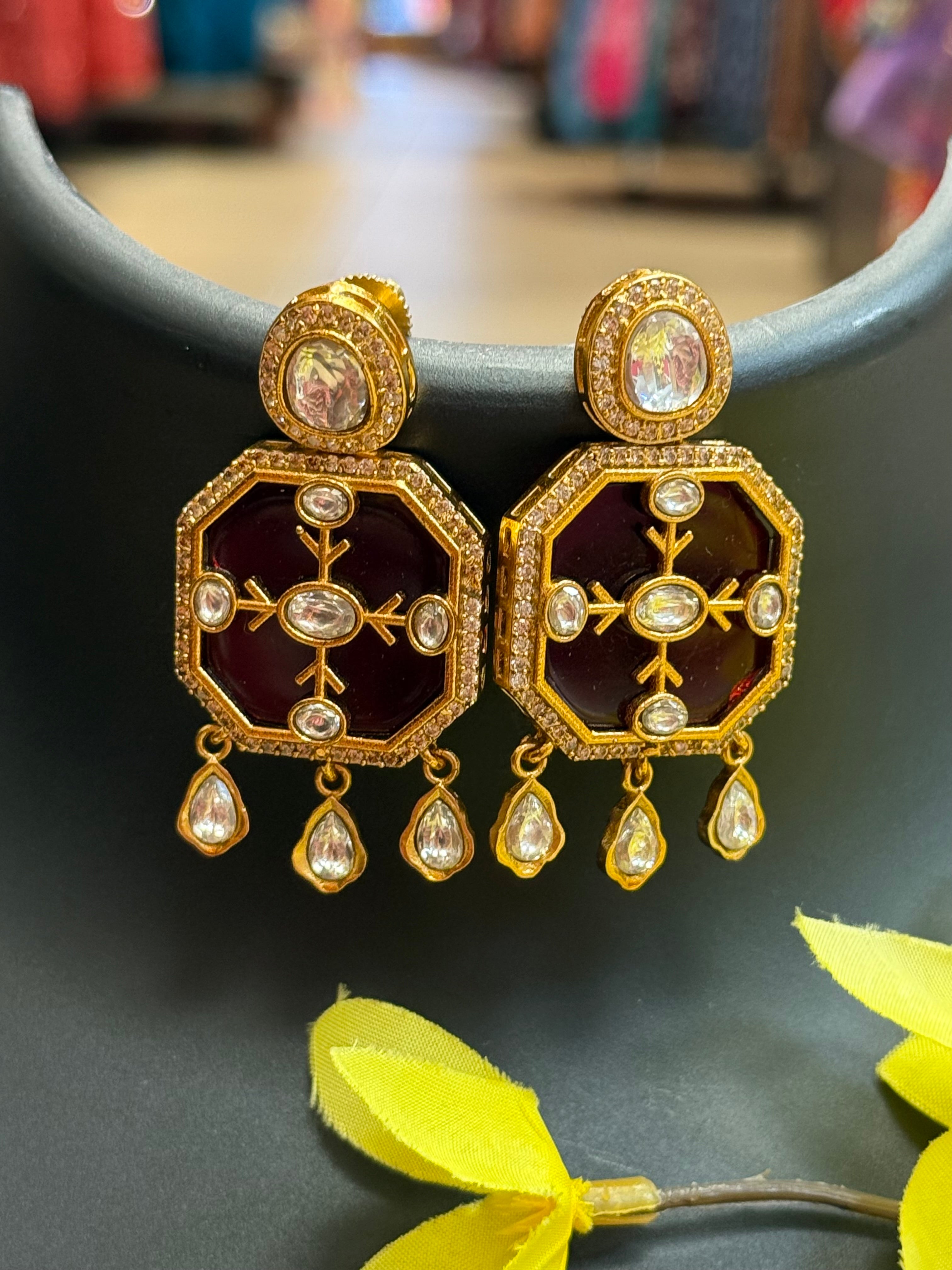 Designer Style Kundan Earrings